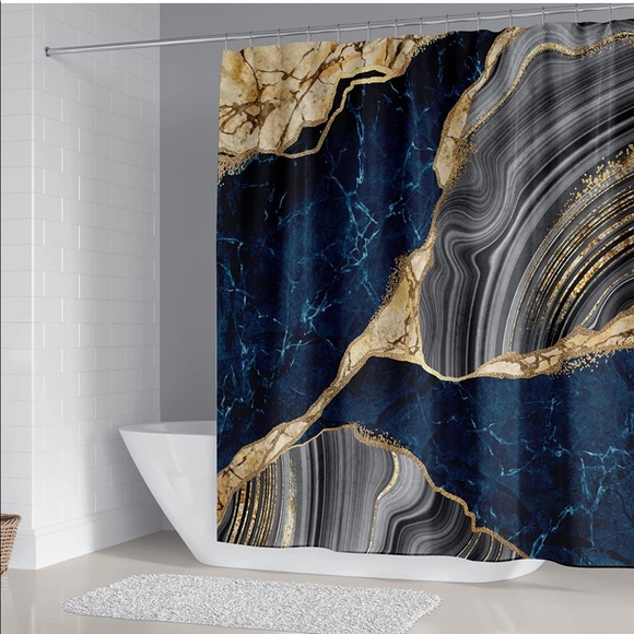 4Pcs Marble Shower Curtain Set - Picture 3 of 5